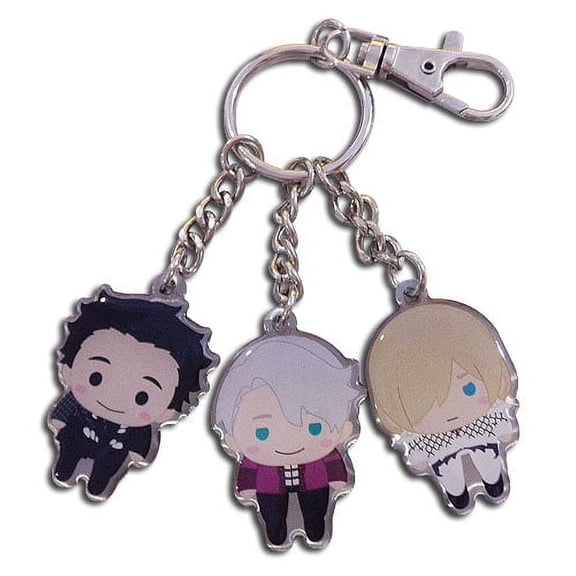 Key Chain - Yuri!!! On Ice - SD Yurio, Yuri & Victor Pinched Metal ge48094