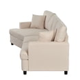 thumbnail image 3 of 3 Seat Sofa with 2 Dual Purpose Throw Pillows and Removable Cushions, Special Shaped Couch Sofa, 3 of 7