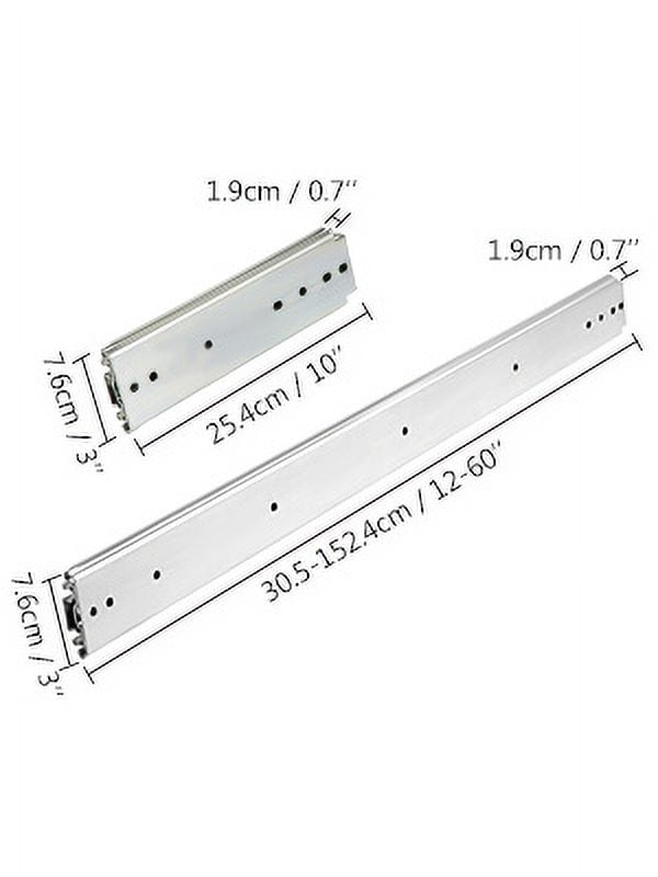 SKYSHALO Heavy Duty Drawer Slides 24" Length, Locking Drawer Slides 500lbs Load Capacity Long Full Extension Drawer Slide 1 Pair Side Mount Ball Bearing Drawer Glides Push to Open Drawer Runners Rail