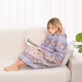 thumbnail image 4 of Purple Pioneer Flower Striped Pattern Blanket Hoodies for Kids 6-13YR Oversize Wearable Blanket Hoodies for Boys Girls Teens, 4 of 7