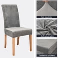 thumbnail image 5 of Dining Room Chair Slipcover,Stretch Velvet Chair Covers Universal Removable Washable Anti-Dust Soft Parsons Chair Protector for Hotel Kitchen Wedding Ceremony-2-A, 5 of 9