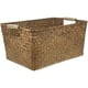 thumbnail image 1 of Cesta de algas marinas con asa de madera, cesta de escritorio rectangular, organizador de almacenamiento para baño, 1 of 7