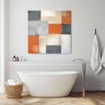 thumbnail image 5 of Wall Art Prints, Abstract Orange Grey Framed Canvas Prints for Bedroom Living Room Bathroom Office, Modern Oil Painting Geometric Art Gallery Wrap Wall Art Poster for Gifts Home Decor 20"x20", 5 of 9