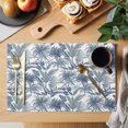 thumbnail image 2 of Grey Palm Trees Placemats Set of 4 Summer Botanical Watercolor Place Mats Indoor Wipeable Table Mats Washable Cloth Dining Table Placemats for Kitchen Holiday Party Home Decor 13x19 Inch, 2 of 9