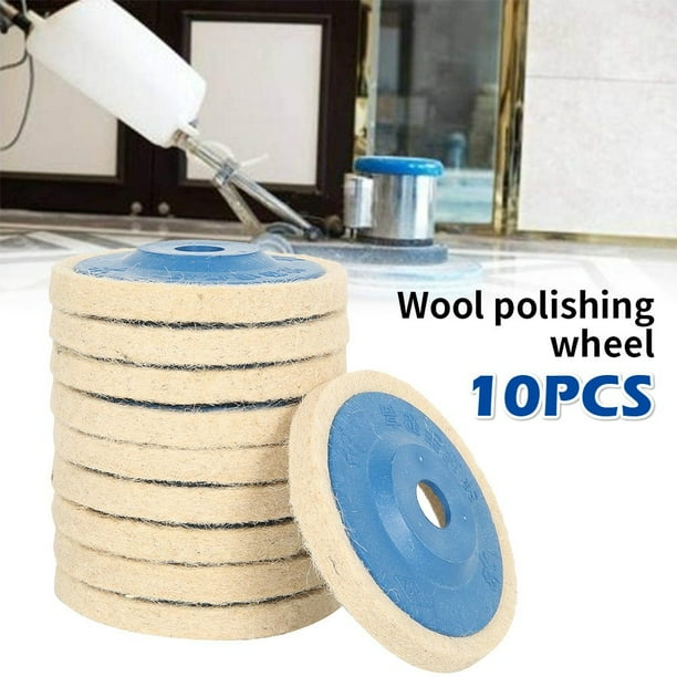 10pcs 100mm 4 Inch Blue Wool Buffing Angle Grinder Wheel Felt Polishing
