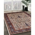 thumbnail image 3 of Ahgly Company Machine Washable Indoor Square Industrial Modern Light French Beige Brown Area Rugs, 6' Square, 3 of 7