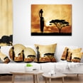 thumbnail image 4 of Designart African Woman and Lonely Tree - African Landscape Printed Throw Pillow - 12x20, 4 of 5