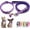 2Dark Purple +Leash, variant on Red Small Dog Collar with Bell, 2-Pack Cat Collar with Bell Reflective Puppy Collar Nylon Soft Adjustable Buckle for XXS XSmall Tiny Boy Girl Pets Female Kitten Yorkie Chihuahua Small