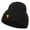Black, variant on Mini Pizza Embroidered Short Beanie - Dk Brown OSFM