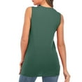 thumbnail image 5 of Scyoekwg Womens Fashion Summer Tops Sleeveless Tank Tops Sling Crewneck Loose Solid Color Casual Dressy Blouse Suspenders Blouses (Green,L), 5 of 5