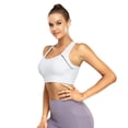 thumbnail image 2 of Arlun Sports Bra for Women High Support Comfortable and Stylish Activewear for Home Yoga and Exercise Solid Color Stretch Racerback Casual Bras for All Season White XL, 2 of 5