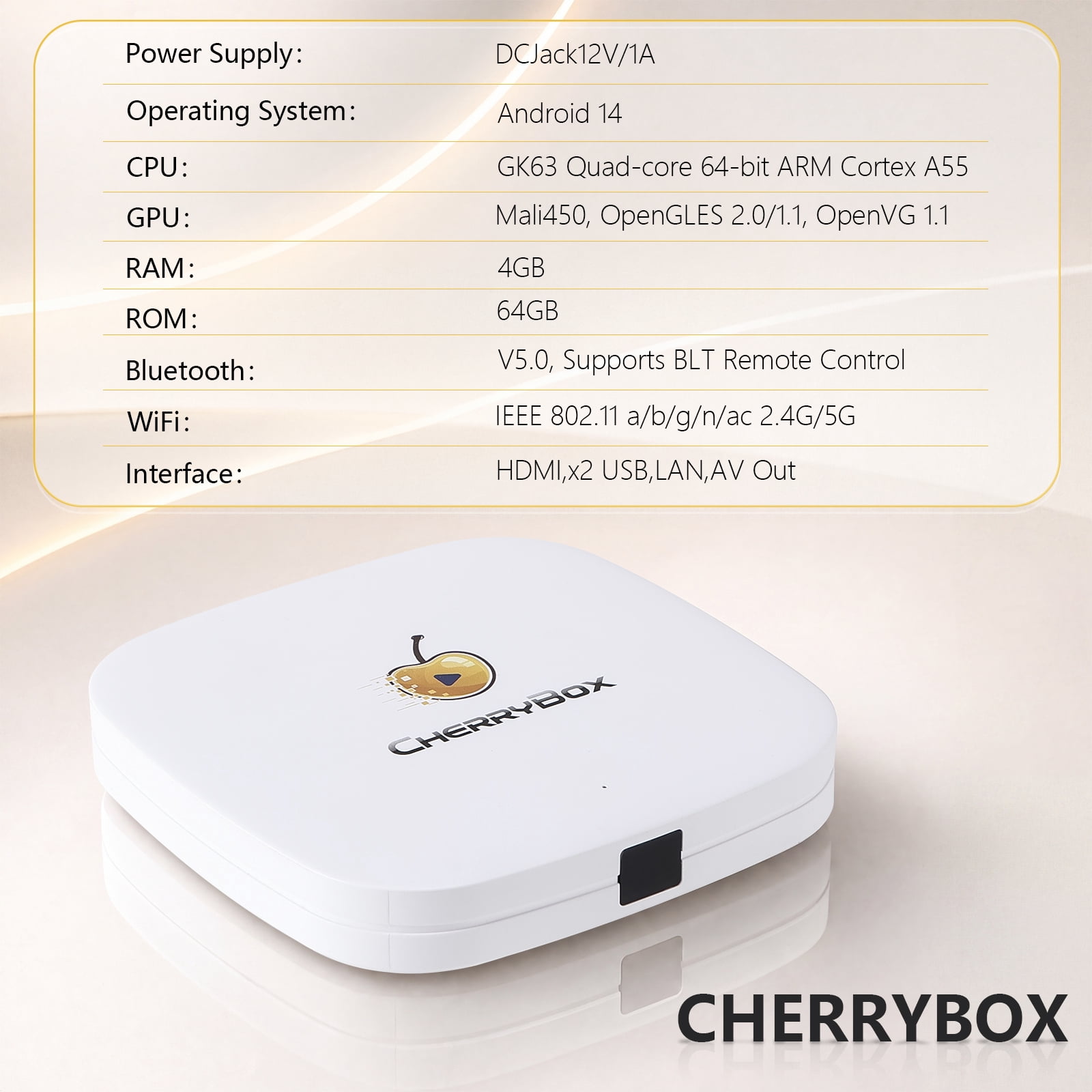 CHERRYBOX C6 Plus Streaming Box 4K UHD New Streaming Media Player with Voice Remote, HDMI Cable, Power Cord, and User Manual, 2026 Version