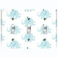 thumbnail image 1 of Metal Light Switch Plate Cover Cute Baby Blue Elephant ZOO005, 1 of 13