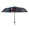 thumbnail image 2 of Compact Sun Umbrella Windproof Travel Umbrellas for Rain Strong Portable UV Protection Neon Game Controllers, 2 of 8