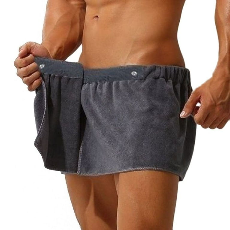 TwoLLL Short Men Wearable Bath Towel soft Fleece Casual Short Towel Pant Sexy Bath Skirt Quick dry Shower Towel Home Side Open Bathrobe Walmart