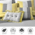 thumbnail image 3 of 8 Pieces Luxury Striped Comforter Set, Quilt Set with Comforter, Shams and Pillow for Bedroom, Hotel, Apartment, RV(Full, Yellow/Gray/Paloma), 3 of 5