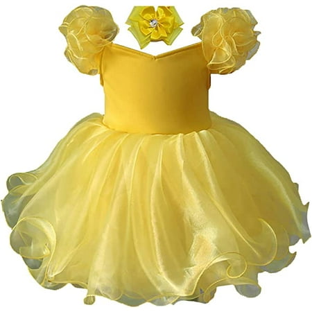 

Jenniferwu EB053 Infant Toddler Baby Newborn Little Girl s Pageant Party Birthday Dress Yellow Size 0-3M