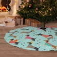 thumbnail image 6 of Sikiie Christmas Dachshund 30-48 inches {designName} Print Christmas Tree Skirt Snowman Xmas Tree Skirt with Edge Christmas Decorations for Holiday Party48", 6 of 7