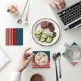 thumbnail image 1 of RYLABLUE Independence Day American Flag Set of 8 Coaster for Drinks, Absorbent Ceramic Stone Coasters Cup Mat with Cork Base for Home Kitchen Room Coffee Table Bar Decor, 1 of 4
