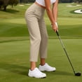 thumbnail image 6 of Nestiefly Women's Golf Pants with Pockets Casual Straight Leg High Waisted Sweatpants Lounge Beach Vacation Travel Pants with Pockets Beige L, 6 of 7