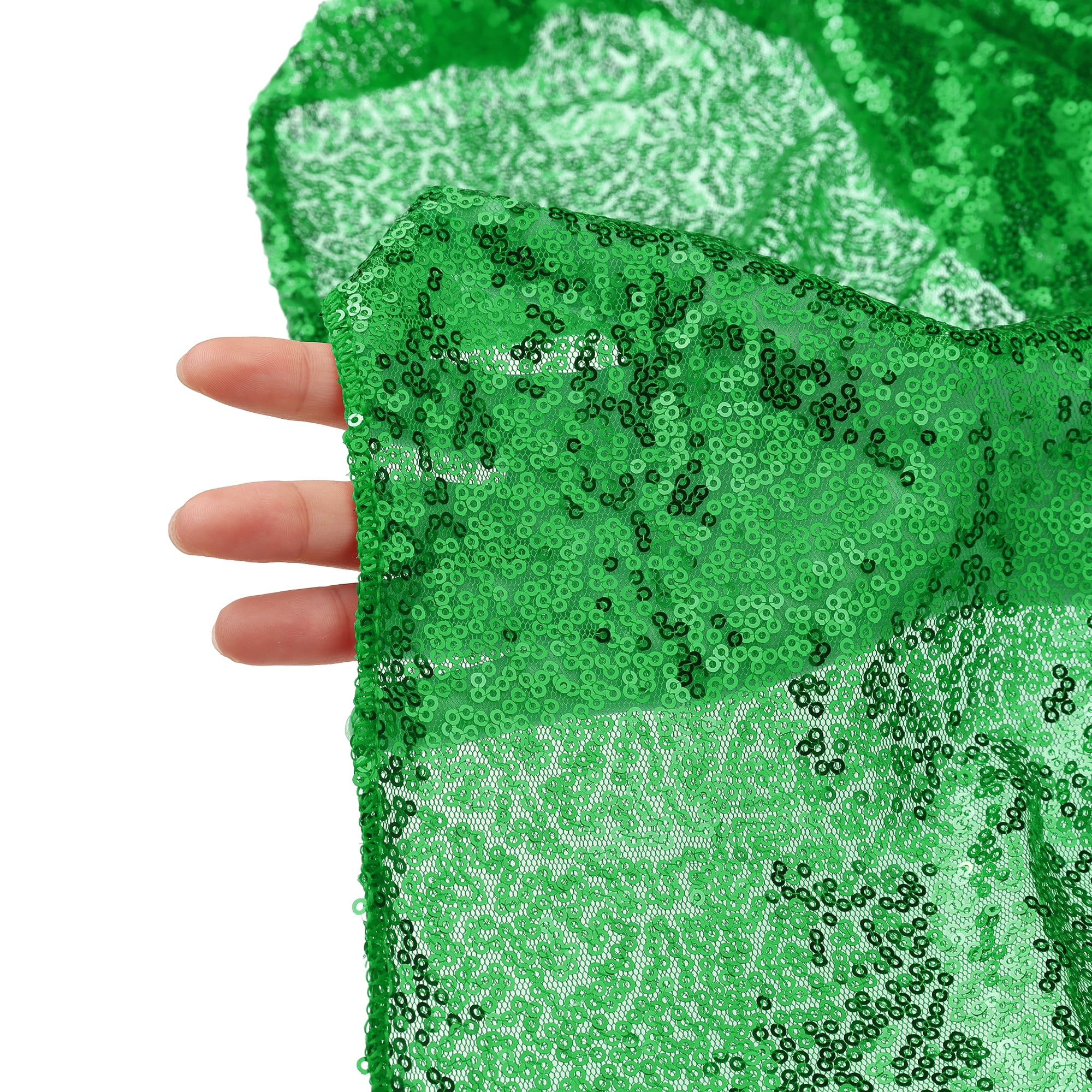Unique Bargains Sequin Table Covers for Dining Room Parties or Dances Tablecloths Green 47"x59"