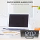 thumbnail image 4 of Despertador digital, reloj LED grande con espejo y dos puertos de carga USB | Función de repetición fácil Zhivalor  BST3023646-1, 4 of 6