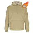 thumbnail image 5 of GERsome Men's Sherpa Hoodie Pullover Winter Thick Warm Fleece Lined Hoodies Athletic Sweatshirts with Kangaroo Pouch Pocket S-3XL, Khaki/XXL, 5 of 8
