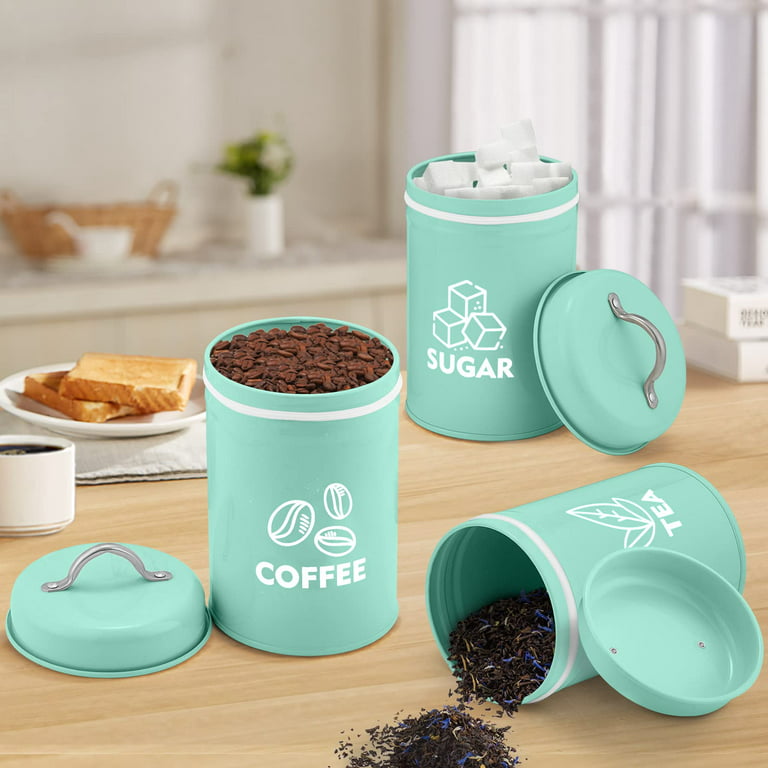 3pc Canister Sets for Kitchen Counter + Labels & Marker - Glass Cookie Jars  with Airtight Lids - Food Storage Containers with Lids Airtight for Pantry  - Flour, …