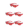 thumbnail image 3 of kurtrusly Monture Rectangulaire Légère Protection pour Style à la Mode Matériaux PC Lunettes Monture Rouge 5Ensemble, 3 of 6
