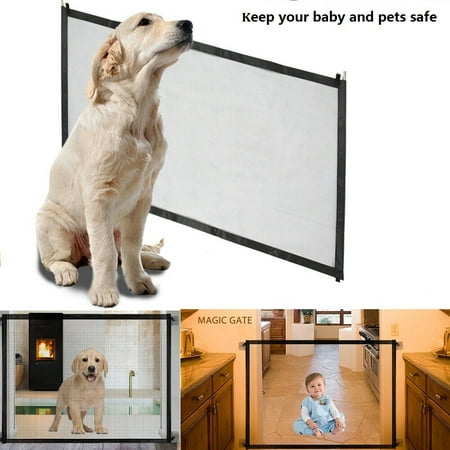 Pets Dog Cat Baby Safety Gate Mesh Fence Magic Portable Guard Net Stairs