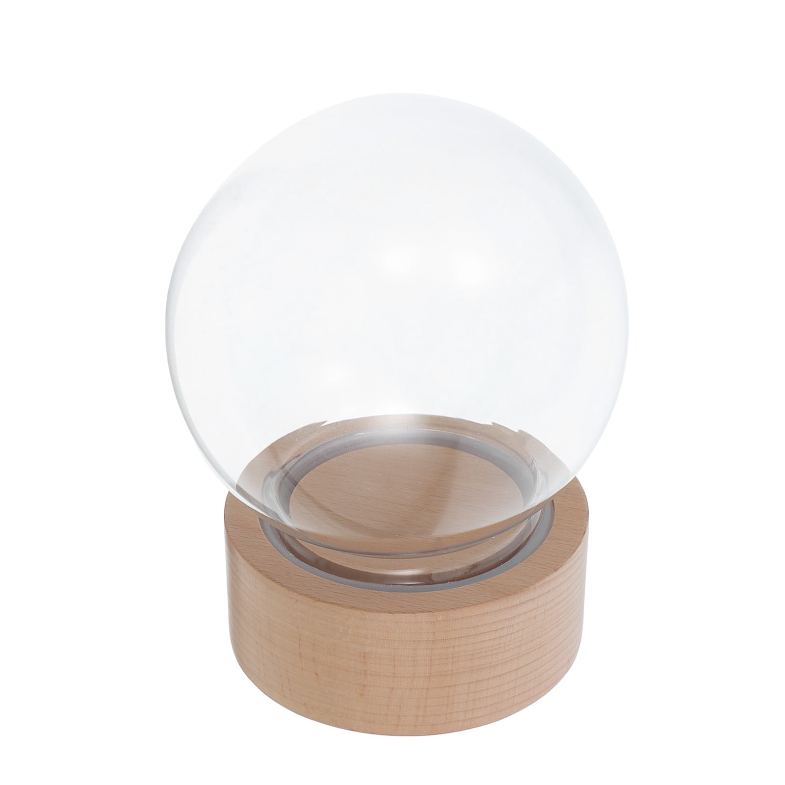 Worgeous Clear Glass Snow Globe DIY Snow Globe Craft Kit Empty Snow Globe Jar Christmas Water Globe with Wooden Base for Craft Tabletop Crafts Decors