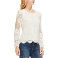 thumbnail image 2 of Vince Camuto Womens Lace Pullover Blouse, White, X-Small, 2 of 2