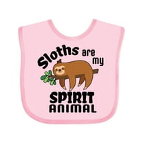 Inktastic Sloths Are My Spirit Animal with Cute Sloth Illustration Boys or Girls Baby Bib