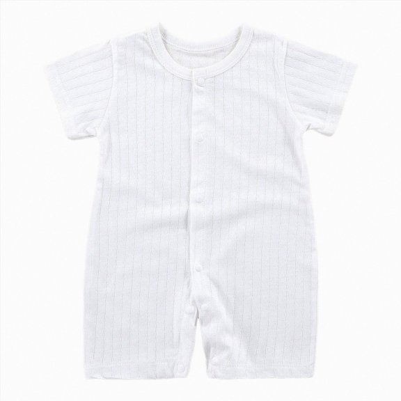 CAUYDY Baby Boys Pjs Spring Summer Infant Clothing for Girls Preemie Short Sleeve Loungewear Unisex Newborn Bodysuit 0 3 6 9 Months 1T 2T Sizes 6-12 Months,White