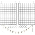 thumbnail image 1 of Wire Notice Boards, 2pcs Black Grid Panels For Wall Art Display And Organization, Includes Accessories For Versatile Hanging And Decoration, 1 of 5