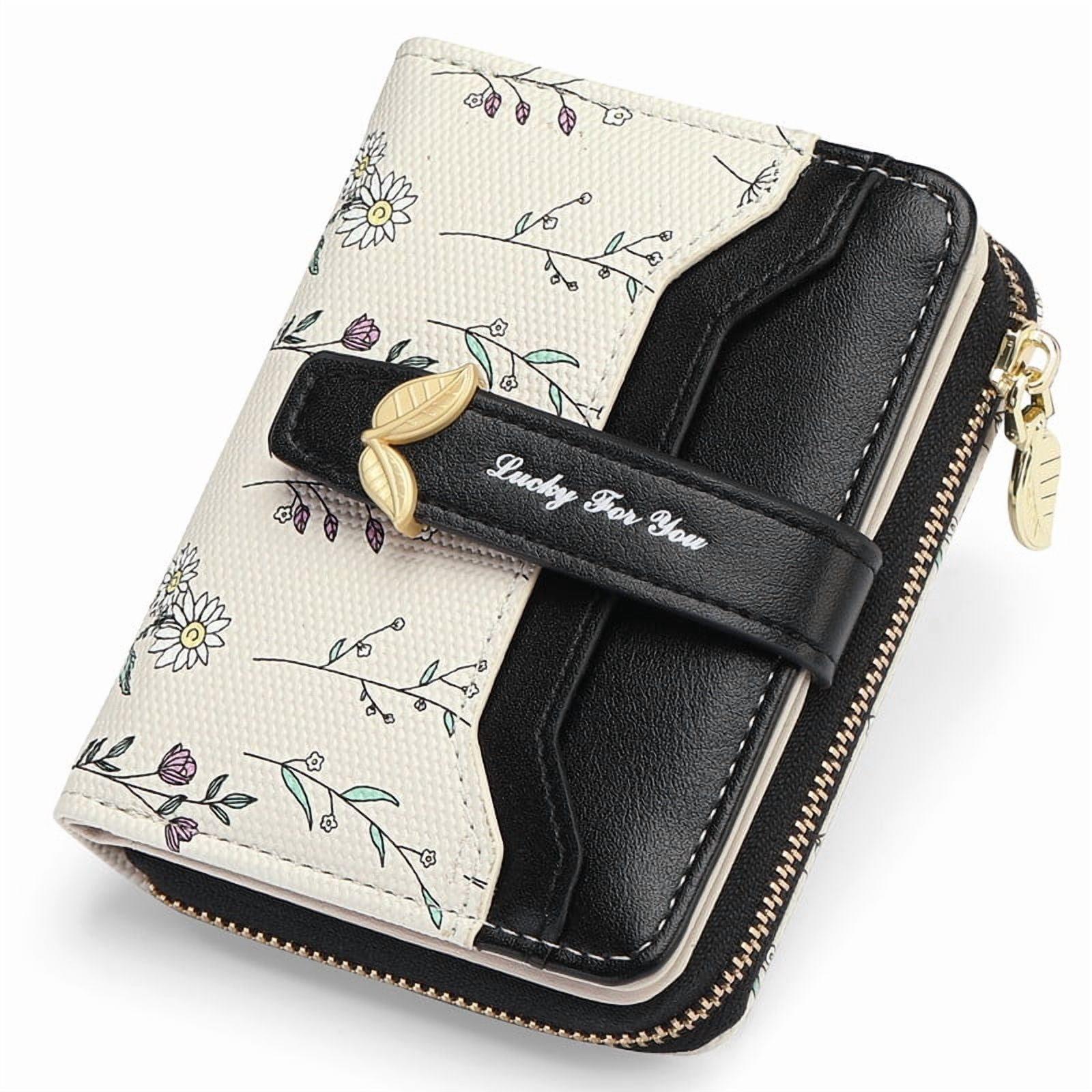 RAS Women's Slim Real Leather Bifold Wallet – Full Zip Around, RFID Blocking, Black
