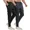 Black+Dark Gray, variant on BROKIG Mens Stretch Lightweight Sweatpants with Zip Pockets Tapered Joggers Athletic Pants for Running,Workout,Jogging(Medium,Black)