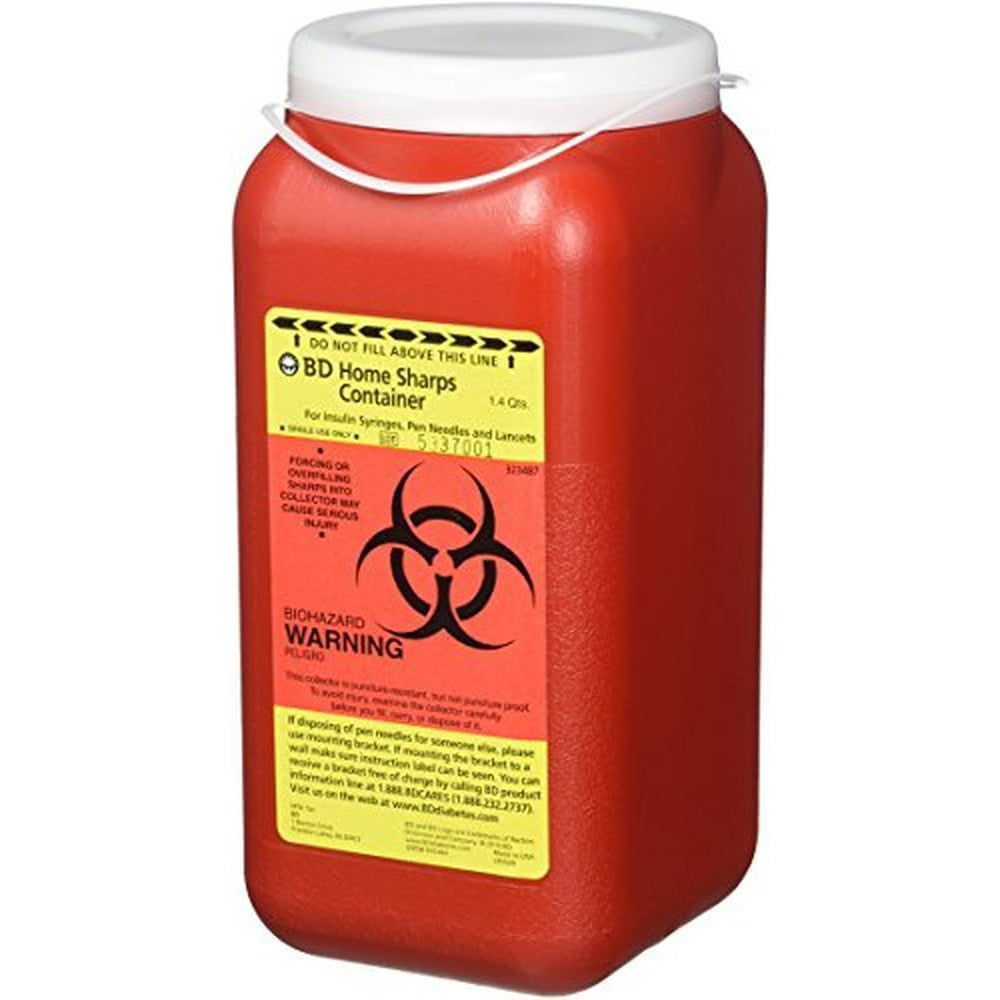 Home Sharps Container for Insulin Syringes Pen Needles and Lancets