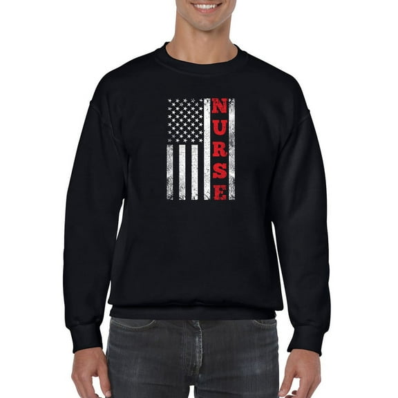Nurse American Flag Sweatshirt Men -GoatDeals Designs, Male 3X-Large