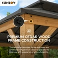 thumbnail image 6 of SUNJOY 12 x 20 ft. Wood Gazebo, Outdoor Patio Aluminum Hardtop Gazebo, Cedar Framed Wooden Gazebo with 2-Tier Roof, Suitable for Patios, Lawn and Backyard, Dark Brown Roof and Natural Wood Frame, 6 of 11