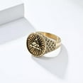thumbnail image 5 of QQTDFG Men Vintage Signet Ring Stainless Steel Illuminati Triangle Eye of God Gift-11-Silver Gold, 5 of 7