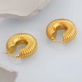 thumbnail image 4 of Zetshion Chunky Hoop Earrings, Gold, for Women, 4 of 7