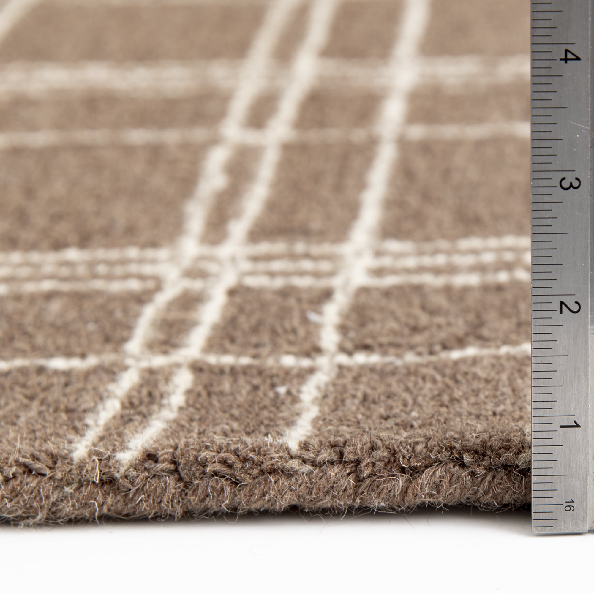 Better Homes & Gardens Brown Plaid Wool Indoor Area Rug, 7'10"x9'10"