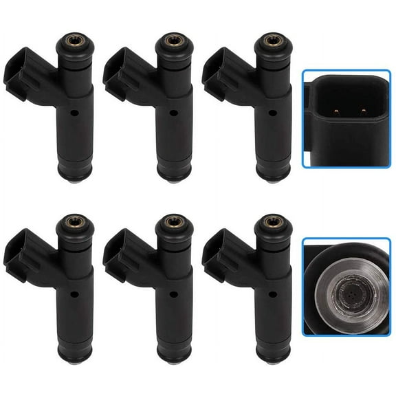 Fuel Injectors ECCPP 6pcs 4 Holes Fuel Injector Kit 822-11163 fit for 2002-2004 for Ford for Mustang 3.8L, 2004 for Ford for Mustang 3.9L, 1999-2003 for Ford for Windstar 3.8L