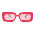 thumbnail image 2 of Trendy Hipster Thick Plastic Narrow Rectangle Minimal Fashion Sunglasses Hot Pink - Pink, 2 of 4