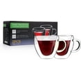 thumbnail image 7 of CNGLASS Double Wall Heart Shaped Glass Coffee Mugs 8.5oz,Insulated Clear Tea Cups with Handle,Unique Glass Espresso Mugs for Coffee,Cappuccino,Latte,Milk,Set of 2, 7 of 7