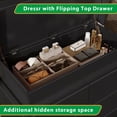 thumbnail image 3 of NYBOPAVIS 6 Drawer Dresser for Bedroom, 39" Wide Black Wooden Dresser for Clothes, Modern Chest of Drawers with Flip Top Storage, LED Lights & Charging Station for Closet, Living Room, Entryway, 3 of 9