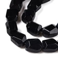 thumbnail image 4 of Natural Black Agate(Dyed & Heated) Beads Strands Faceted Nuggets 16~17x12~13.5x10.5~13mm Hole: 1.2mm about 13pcs/strand 8.46~8.66 inch(21.5~22cm), 4 of 5