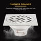 thumbnail image 2 of Thick Stainless Steel Anti-Odor Square Floor Drain Waste Drain Cover Hotel Bathroom Shower Drain 100, 2 of 5