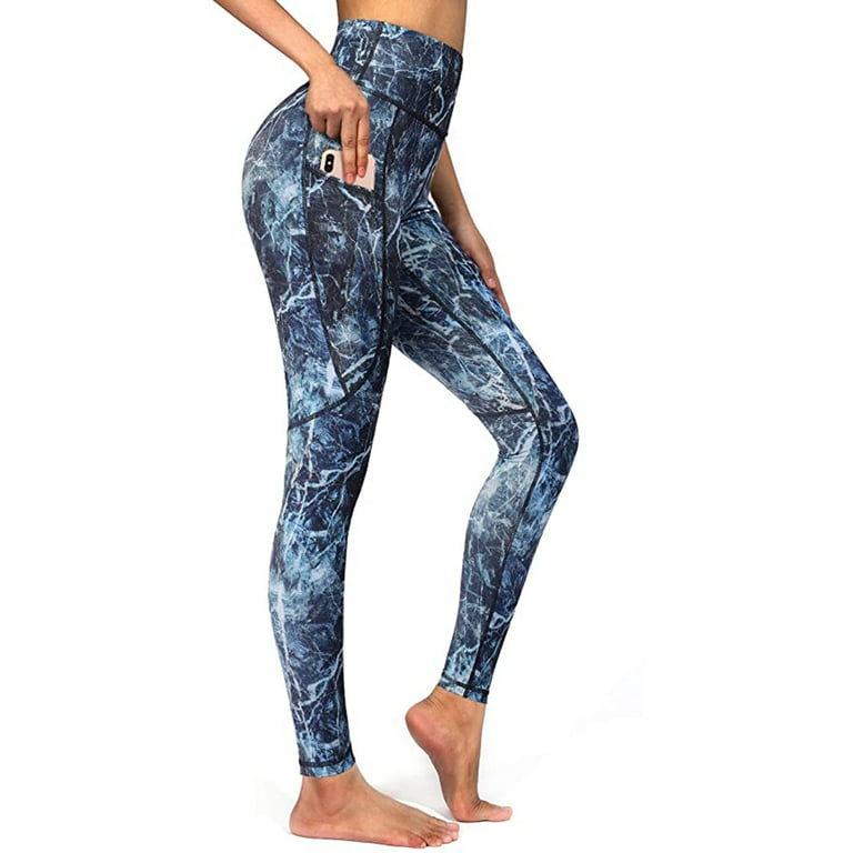 Baocc Yoga Pants Women Full Length Yoga Leggings, Women's High Waisted  Workout Compression Pants Pants for Women Blue L 